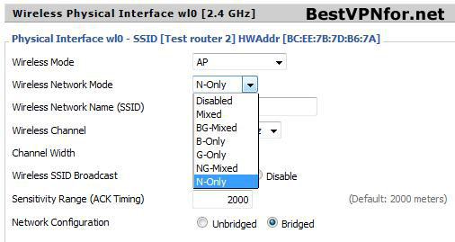 Router wireless interface